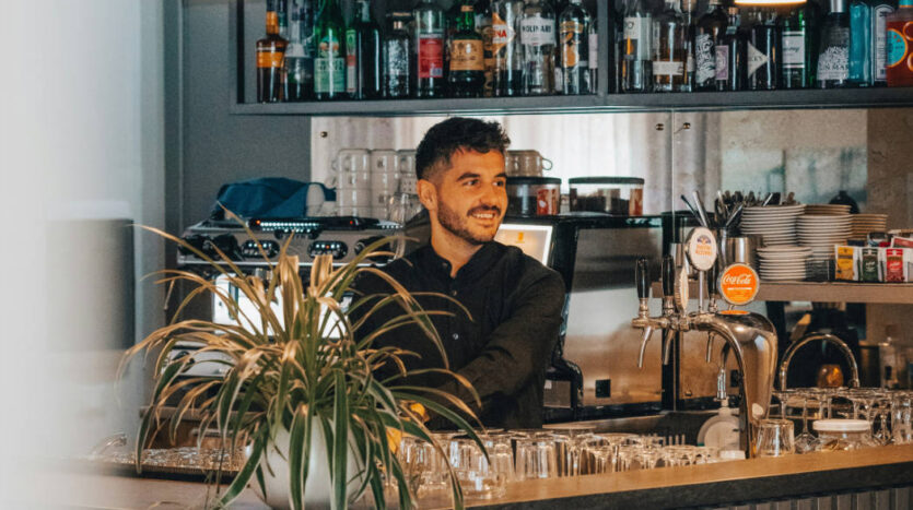 Entrepreneur opening a bar in Spain as part of starting a small business