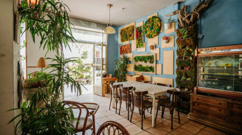 Compact café for sale on the Costa del Sol with basic furnishings and takeaway setup